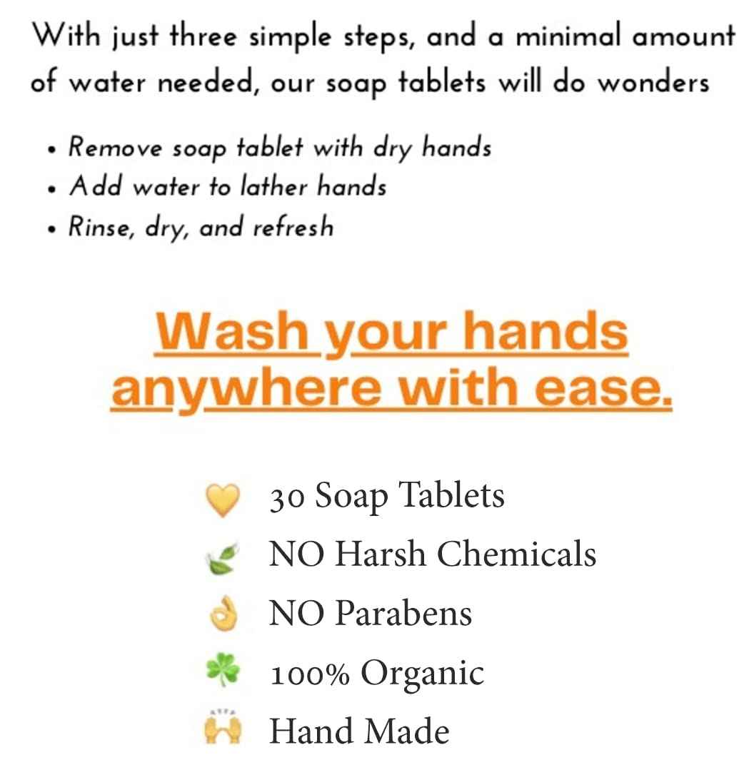 SqueakyClean Hand Made 30 Soap Tablets in Each Tin | Single Wash Hygiene Bar | Convenient for Travel & Pocket Friendly | Combo of 5 Assorted Multi Fragrance