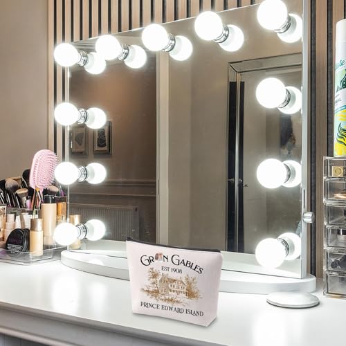 TGBJE Anne Novel Inspired Makeup Bag Anne Book Literary Gifts Gables Prince Edward Island Zipper Pouch Anne Green Quote Gift (Gables 1908 bag)