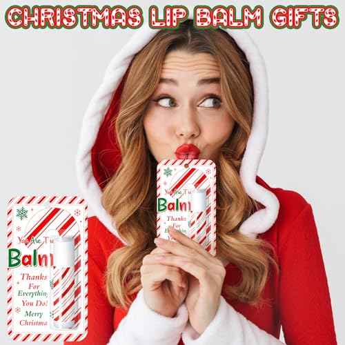 30 Pack Christmas Lip Balms Bulk Xmas Lip Balm Honey Flavored 5 Styles Holiday Party Treat Goodie Bags Stuffers Small Gifts for Women Men