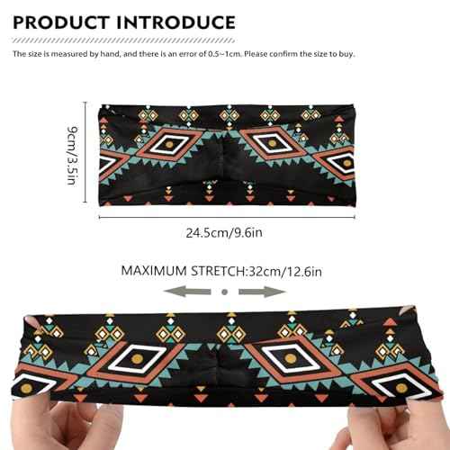 Aztec Headband Tribal Headband Native American Headband Aztec Sweat Bands Southwestern Headbands for Men Aztec Tribal Print