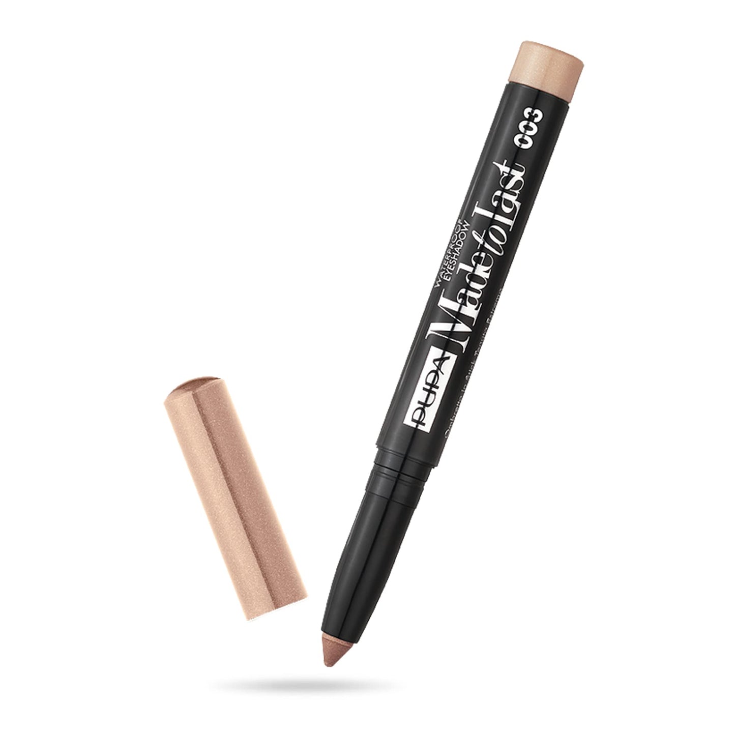 Pupa Milano Made To Last Waterproof Eyeshadow - Long Wear, Pigmented Cream Shadow Stick - Smudge Proof, Easy Blending Formula - Satin, Pearl, and Metallic Shades - 003 Nude Gold - 0.049 oz