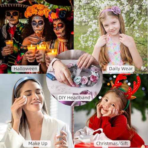 Red Headband for Women 1.5 Inch Wide Headband Non Slip, Fashion Plain DIY Head Band Wide Hair Band for Girls Gift Holiday Hair Accessories Christmas Halloween Cosplay