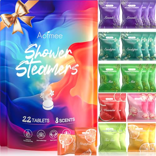 Aofmee Shower Steamers Aromatherapy 22 Pack - Shower Bombs Mothers Day Gifts for Her and Mom, Shower Tablets with Essential Oils for Relaxation, Home Spa Self Care Birthday Gifts for Women and Men
