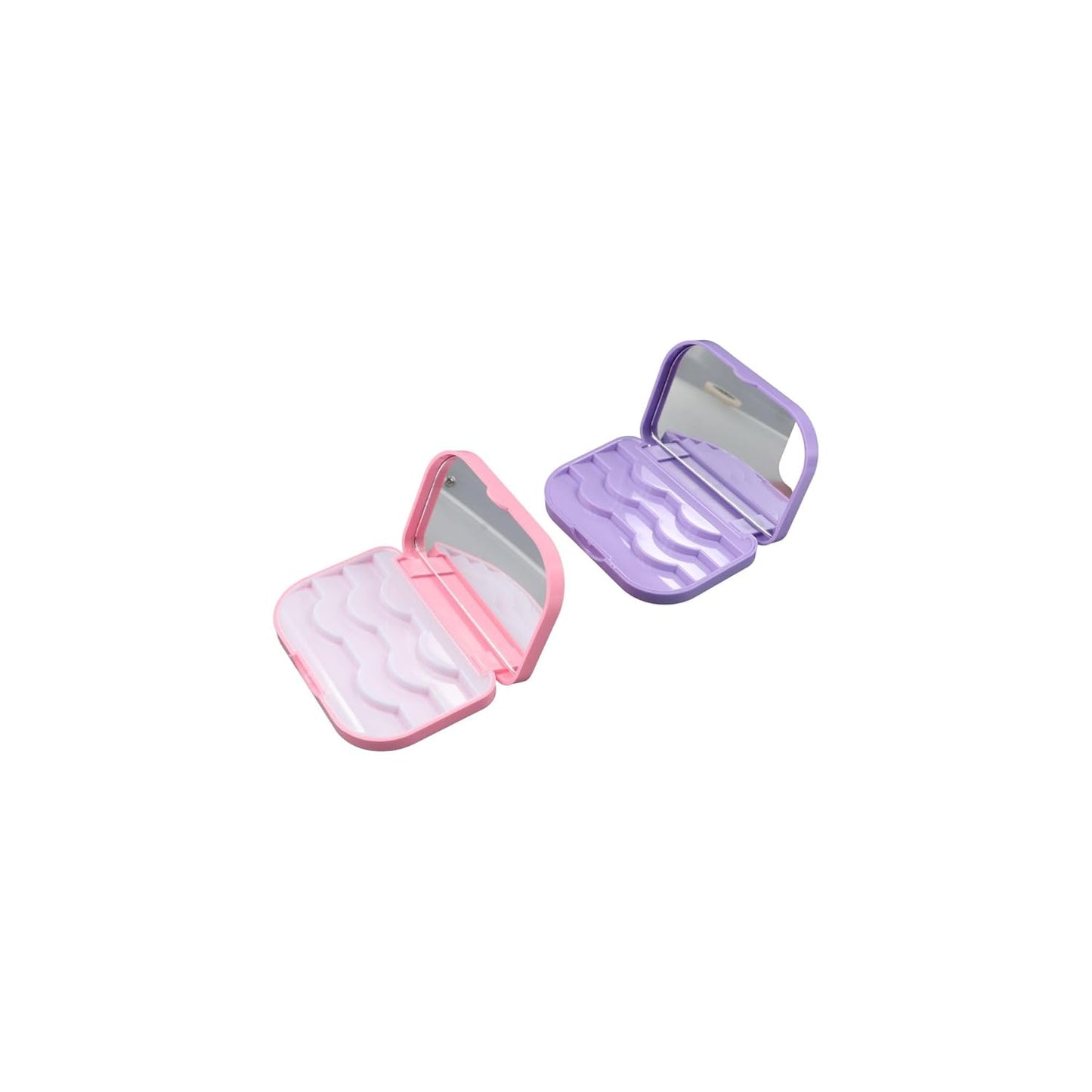 False Eyelash Storage Box - 3-Layer Portable Organizer with Mirror | 2 PCS Travel Case for Women & Girls