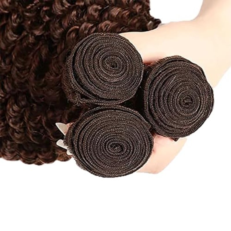 Augfst Brazilian Virgin Human Hair Bundles Chocolate Brown Color 4 Deep Wave Bundles Human Hair 22 24 26 Inch Inch 12A Unprocessed Sewn In Quick Weave for Black Women