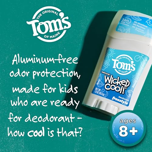 Tom¡¯s of Maine Freestyle Wicked Cool! Natural Deodorant for Tweens, Aluminum Free Deodorant Stick, 1.6 oz (3 Pack)