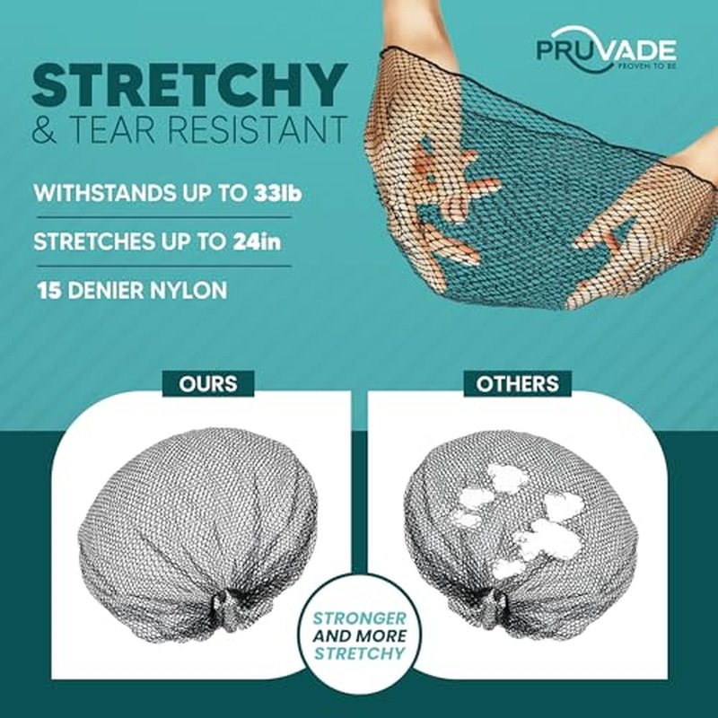 Nylon Hair Nets for Women & Men | Case of 1000 | 24" Honeycomb Mesh Hair Net for Food Service, Medical & Industrial Use - Breathable & Sturdy for Bun Hair, Most Long & Short Hair- Latex Free