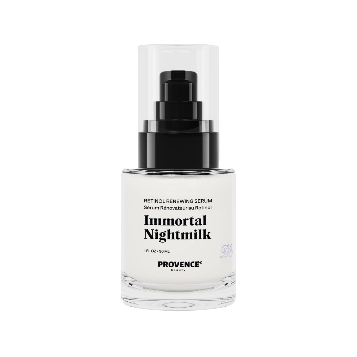 Provence Beauty Immortal Nightmilk Retinol Renewing Face Serum – A Gentle 0.5% Retinol with Niacinamide & P5 Peptide – Smooths Texture, Improves Tone & Firms Skin – 1 fl oz