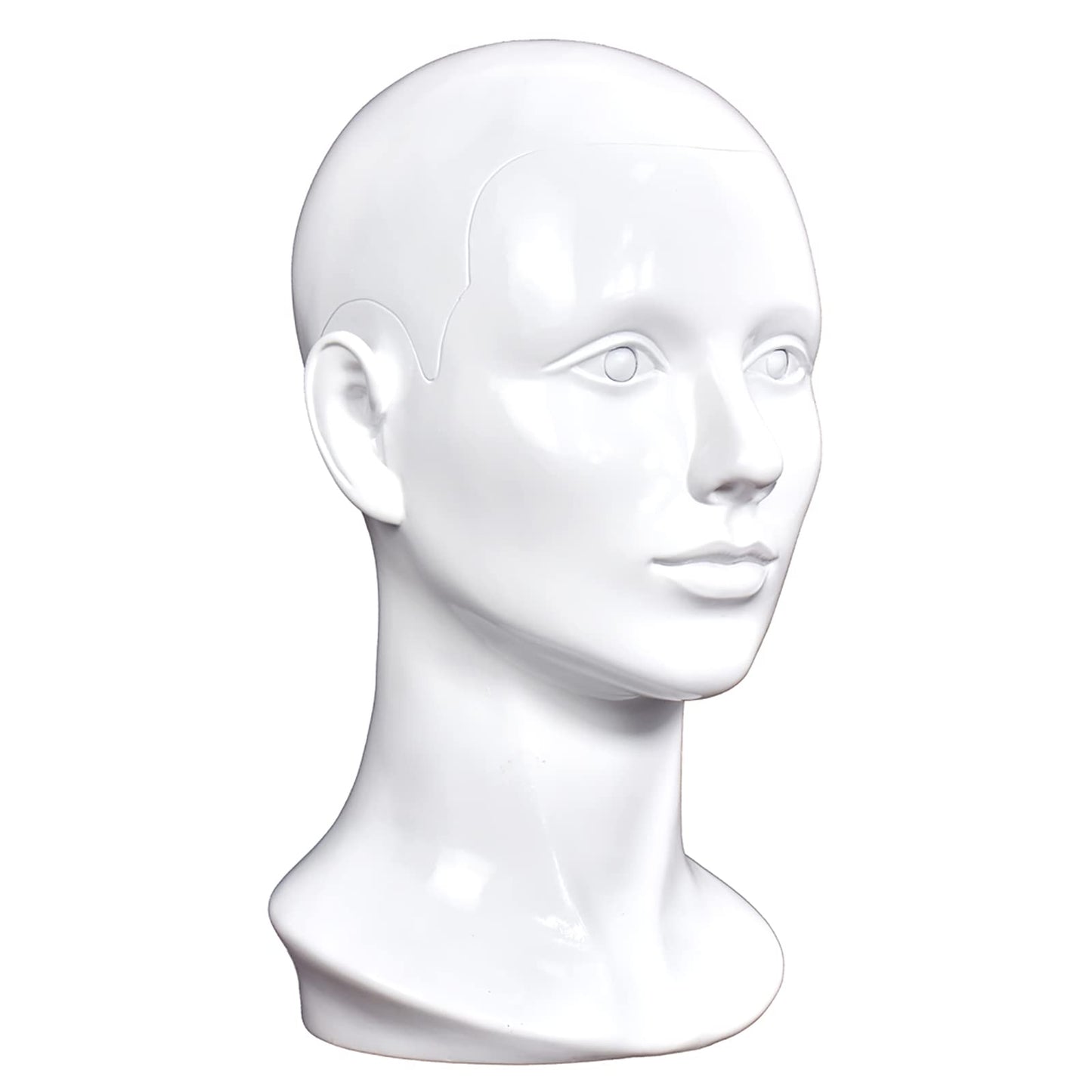 MIAOMANZI PVC Mannequin Head White Female Manikin Dummy Stand Model Display Hat Scarf Wigs Hair Glasses Hat Beauty Styling Tool (bright white)