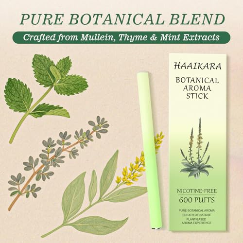 Natural Mullein Herbal Diffuser ? Upgraded Formula with Mint and Thyme Long-Lasting Flavored Air Refreshing Support Oral Fixation Menthol Essential