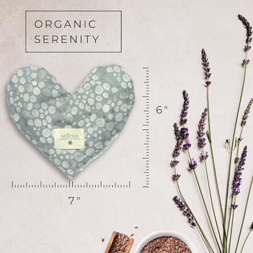 Cooling Eye Pillow with Lavender ? Grey Dot Heart Mask for Puffy Eyes, Stress Relief, Sensory Recovery ? Meditation & Bedtime Calm Gift Under $40