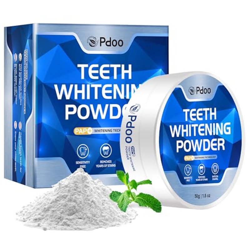 Teeth Whitening Powder 50g with Pap - Sensitivity Free Enamel Safe Whitening Powder, Removes Years of Coffee Tea Wine Tobacco Stains, Toothpaste Whitening Powder for Brighter Smile