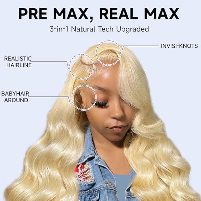613 13x6 Lace Front Wig Human Hair 30 Inch Blonde Wig Human Hair Body Wave Lace Front Wigs Human Hair Pre Plucked 210 Density 613 HD Lace Frontal Wigs