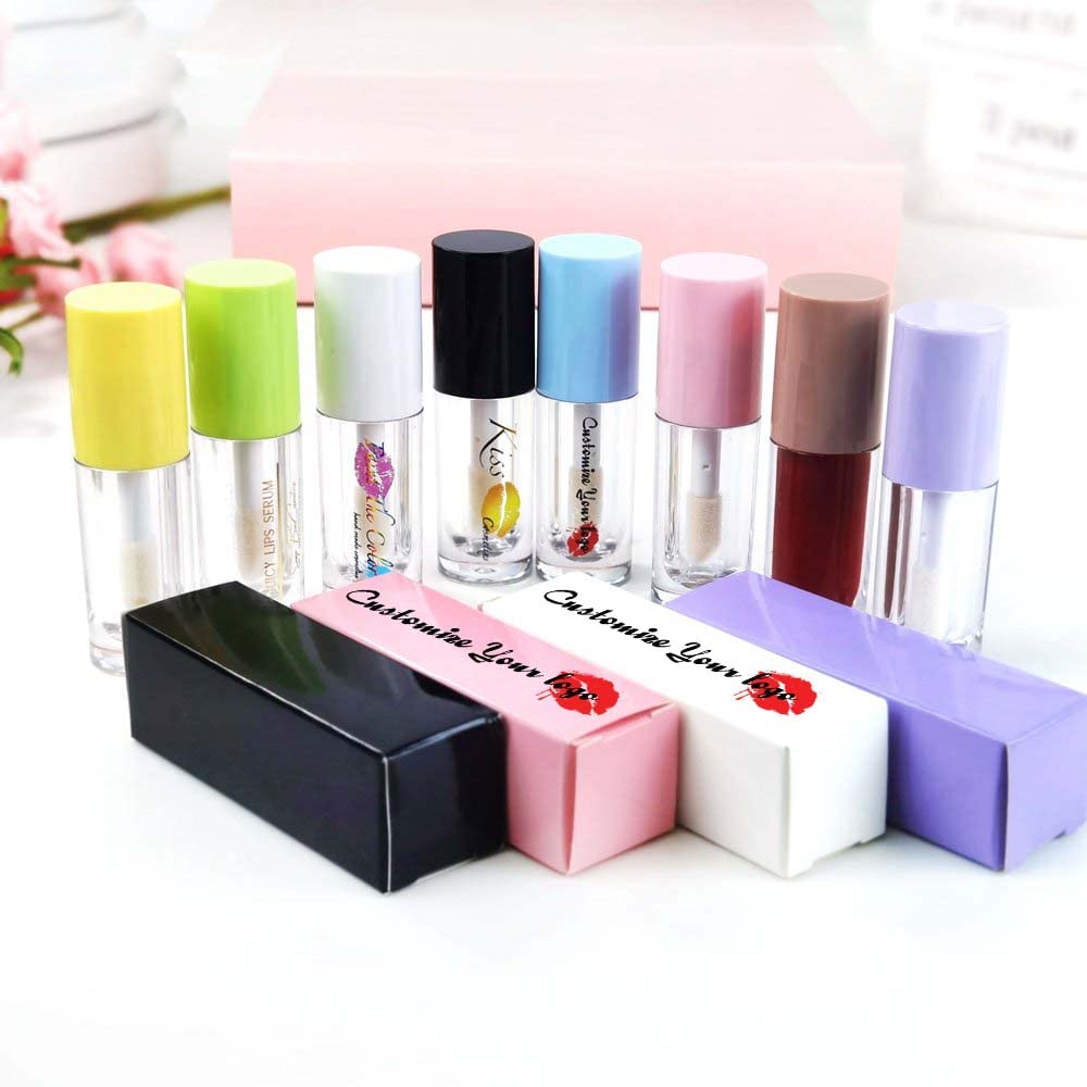 COSIDEA 30pcs Nude Empty 6ml 0.2oz Lip Gloss Tubes with Big Doe Foot Wand，Round Lipgloss Containers，Concealer Tube Cosmetic Packing Container Bulk Wholesale