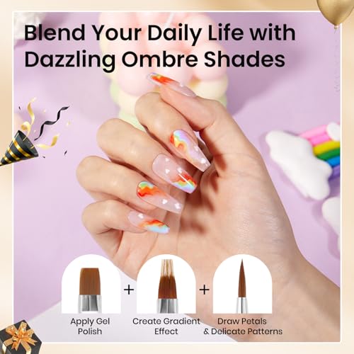 Beetles Nail Art Brushes 8pcs ? Crystal Nail Art Tools 5pcs Double-headed Nails Dotting Tool, 3pcs Striping Liner Brushes for Nails with Pearls Bowknot Stickers, DIY Home Salon Manicure Design Tools