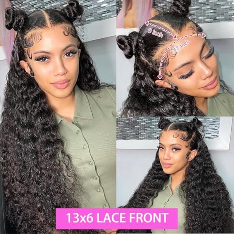 ???????????????? Wet and Wavy Human Hair Wig Pre Plucked Pre Bleached Knots 13x6 HD Lace Front Wigs for Black Women 200% Density Brazilian Remy Human Hair (26 Inch)