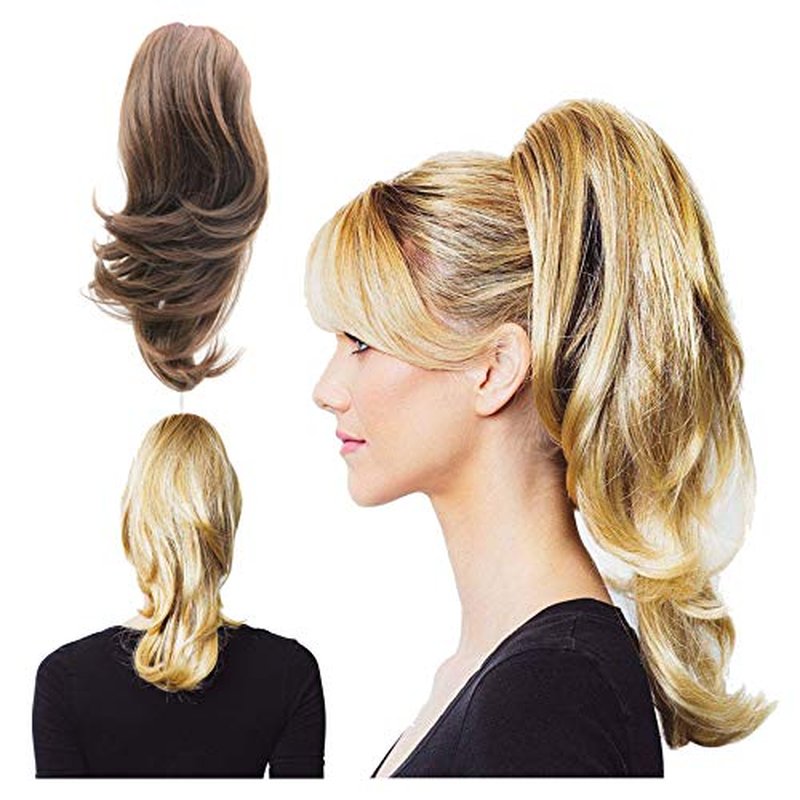 Soho Style Susan S03-16 inch Futura Jaw Clip in Claw Ponytail Extension Drawstring Hairpiece, Strawberry Blonde