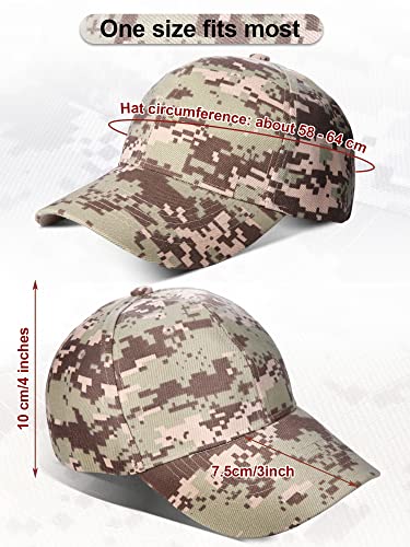 10 Pieces Camouflage Baseball Cap Military Camo Hat Adjustable Camouflage Hat Fishing Camo Sports Hat Camouflage Hunting Cap for Men Women Outdoor