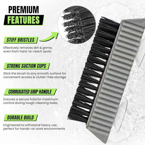 Grip Clean Nail Brush for Cleaning Fingernails ? Heavy Duty Nail Brush with Extra Stiff Bristles - Fingernail Brush & Nail Scrubber Brush with Suction Cup Backing for Men & Women - 1 Pack