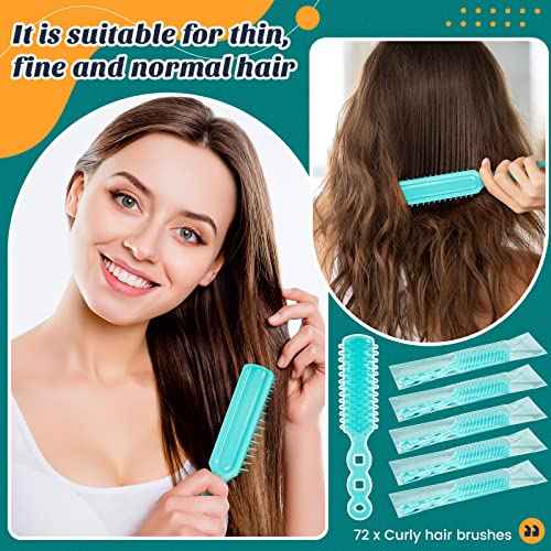 72 Pcs Hair Brushes in Bulk for Homeless, Hair Brush Bulk Nylon Bristles Brush Vent Hair Brush for Curly Wavy Hair Blow Drying Separating Styling Detangling Suitable for Travel Shelter Hotel