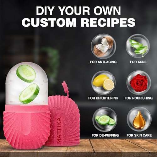 Ice Roller for Face and Eye Glow Naturally and Skincare, Ice Face Roller, Ice Facial Cube, Gua Sha Face Massage, Ice Roller Face for Beauty and Skin Care Gift for Men & Women Face Ice Roller (Pink)