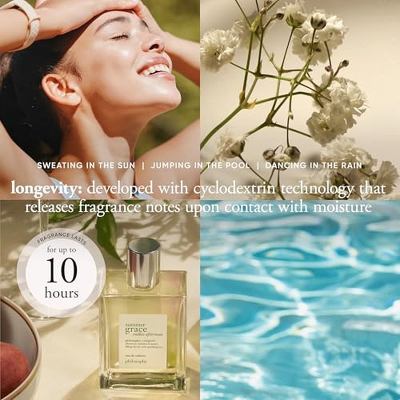 philosophy summer grace endless afternoon eau de toilette ? floral perfume for women ? with notes of peach, jasmine, and sandalwood ? long-lasting fragrance
