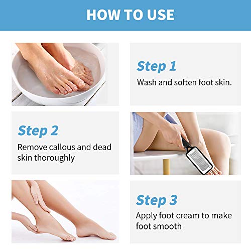 Fu Store 2 Pack Foot Files Callus Remover Stainless Steel Foot Rasp and Dual Sided Feet File Professional Scrubber Pedicure Tools Premium for Feet Care Remove Hard Skin