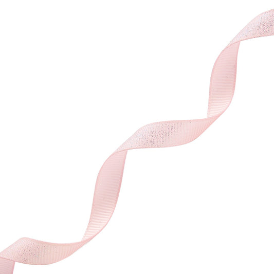 Morex Ribbon Dazzle Glitter Grosgrain Ribbon, 3/8-Inch by 8-Yard, Light Pink, lt. Pink (99002-117)