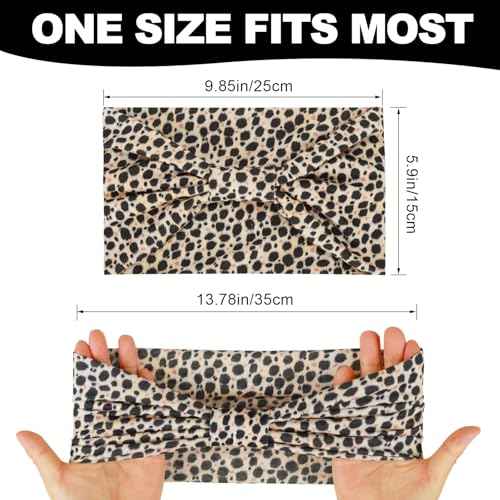 Cobahom 6Pcs Wide Headbands for Women Non Slip Soft Fabric Hair Wrap Boho Head Bands Elastic Sport Hair Bands for Workout Yoga Running (Animal Pattern)