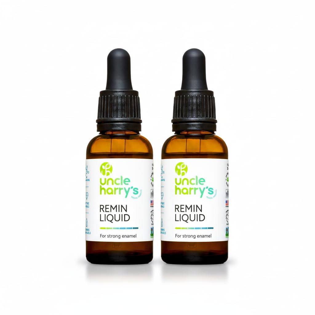 Uncle Harry's Natural & Fluoride-Free Remineralization Liquid for Tooth Enamel - Freshens Breath & Strengthens Teeth (2 Pack, 1 oz.)