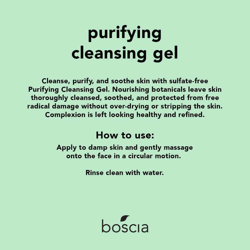 Boscia Purifying Cleansing Gel - Vegan & Cruelty-Free Daily Face Cleanser | Natural Deep Clean, 5 fl oz