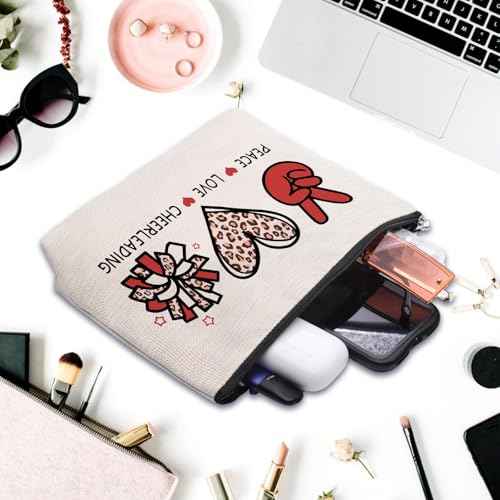 Cheer leading Gifts for Women, Makeup Cosmetic Bag Gifts for Cheer-leading Women Friends, Birthday Gifts for Cheerleader travel Makeup Pouch