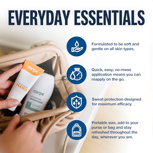 Carpe Sweat Absorbing Underarm, Hand & Foot Lotion Bundle, Head to Toe Sweat Protection for Hands, Feet, and Underarm, Dermatologist Recommended