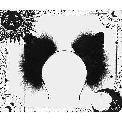Cat Ears Headwear Headband,Animal Fluffy Neko Hairhoop Handmade,Head Accessories Halloween Cosplay Fancy Dress Party