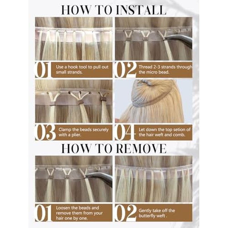 LOXXY Double Weft PU OVO Hair Extensions - 16 Inch 100g Seamless Balayage Chocolate Brown to Caramel Blonde - Invisible Butterfly Real Human Hair Extensions, 1PCS Micro Beads Genius Weft Width 31.5"