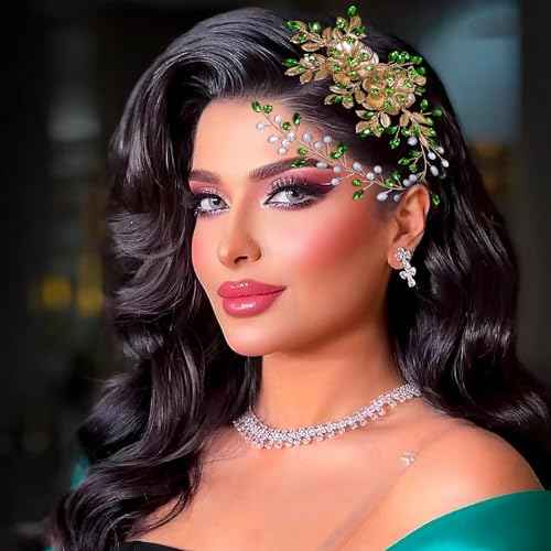 Bridal Headwear with Hair Comb - Wedding Headband for Brides(Green)