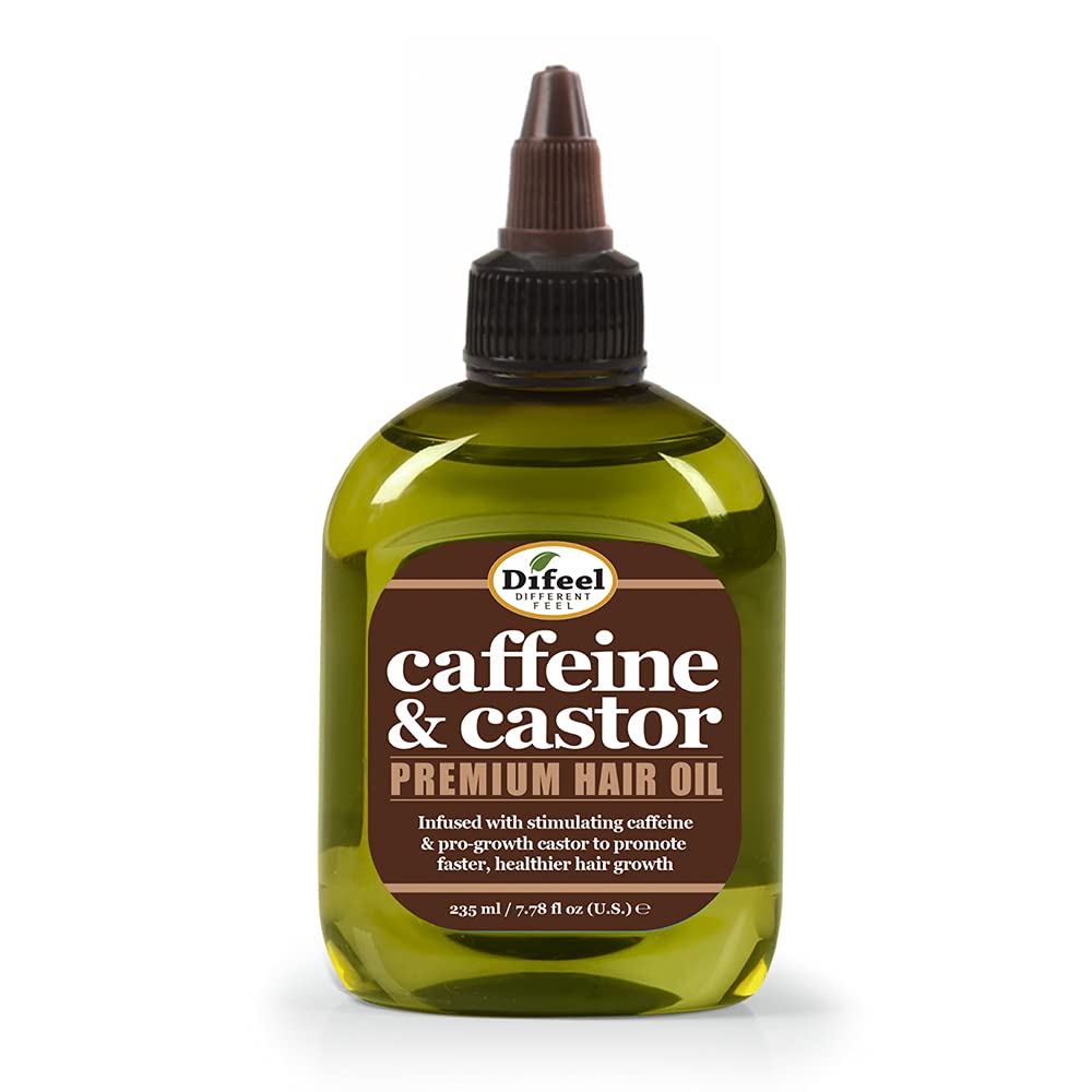 Difeel Caffeine & Castor Shampoo, Conditioner and Hair Growth Oil Set - with Shampoo, Conditioner, and Hair Oil