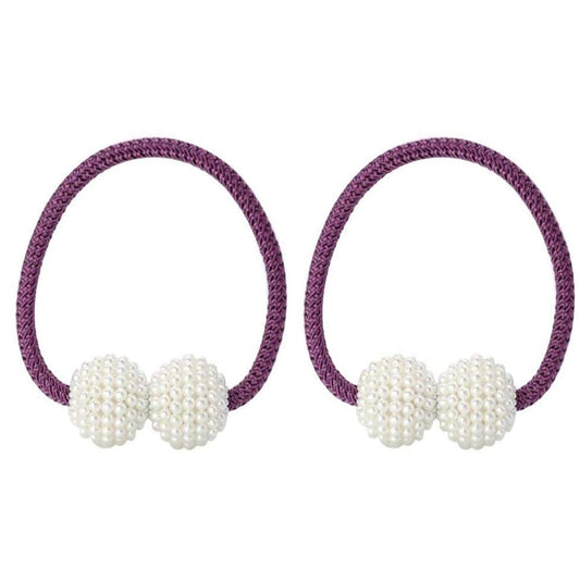 WeTest 1X Pearl Magnetic Curtain Clip Curtain Holders Buckle Clips Hanging Ball Buckle Tie Back Curtain Accessories Home Decor (Purple)