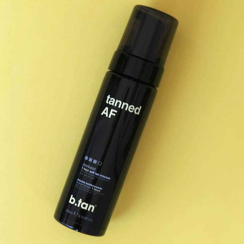 b.tan Self Tan Mousse - Tanned AF - Darkest Self Tanner for Fastest, Darkest Tan, 6.7 Fl Oz (Pack of 2)