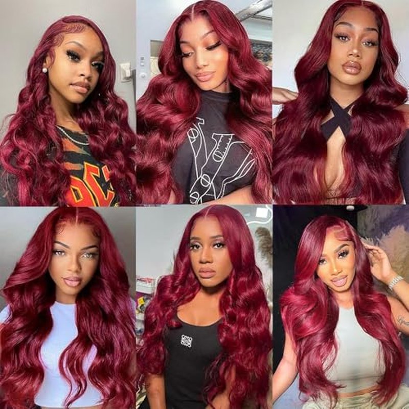 99j Human Hair Bundles Burgundy Body Wave Bundle Unprocessed Brazilian Virgin Human Hair Extensions Burgundy Bundles 26 28 30 Inch