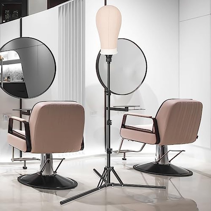 Mannequin Head Stand, Adjustable Wig Stand, Reinforced Metal Mannequin Head Stand for Cosmetology Hairdressing Training