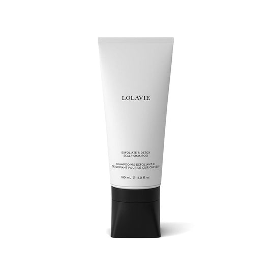 LolaVie Exfoliating Scalp Shampoo - 2-in-1 Clarifying Formula with Activated Charcoal & AHAs | 6 oz - Color Safe for All Hair Types