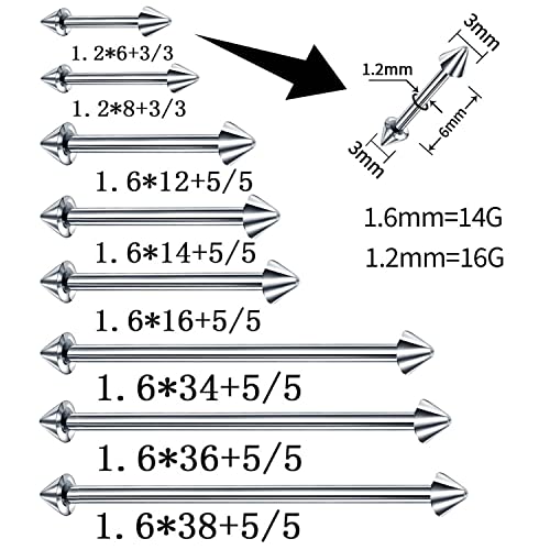 120PCS Body Piercing Kit Nose Stud Piercing Kits for All Body Piercings Stainless Steel Jewelry with 12G 14G 16G Piercing Needles for Ear Cartilage Tragus Nose Septum Lip Nipple Belly Button