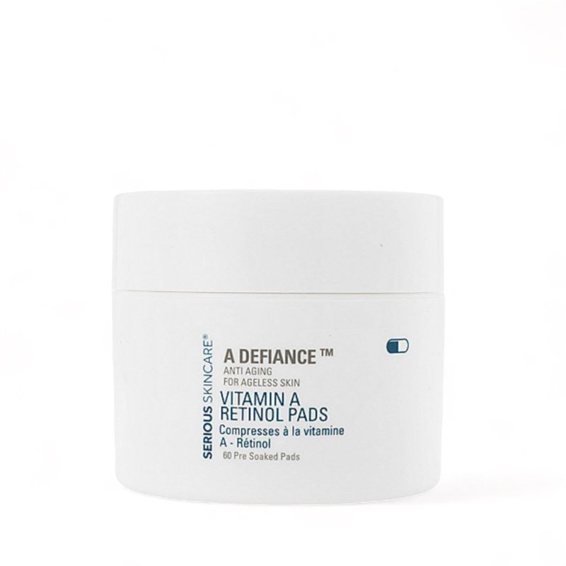 Retinol Vitamin A Resurfacing Pads for Daily Facial Treatment - Niacinamide & Witch Hazel - Exfoliates Skin & Pores - Reduces Fine Lines and Wrinkles - Serious Skincare - 60 Pre-Moistened Disc