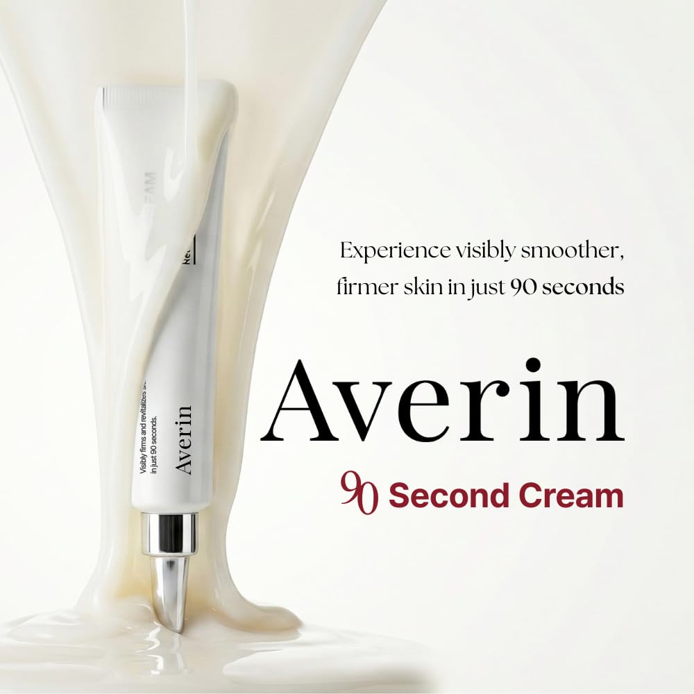 Averin 90 Second Cream - Instant Firming Look for Smile Lines | Korean Peptide & Spicule Formula | Rapid Smoothing & Tightening Effect | 0.33 Oz