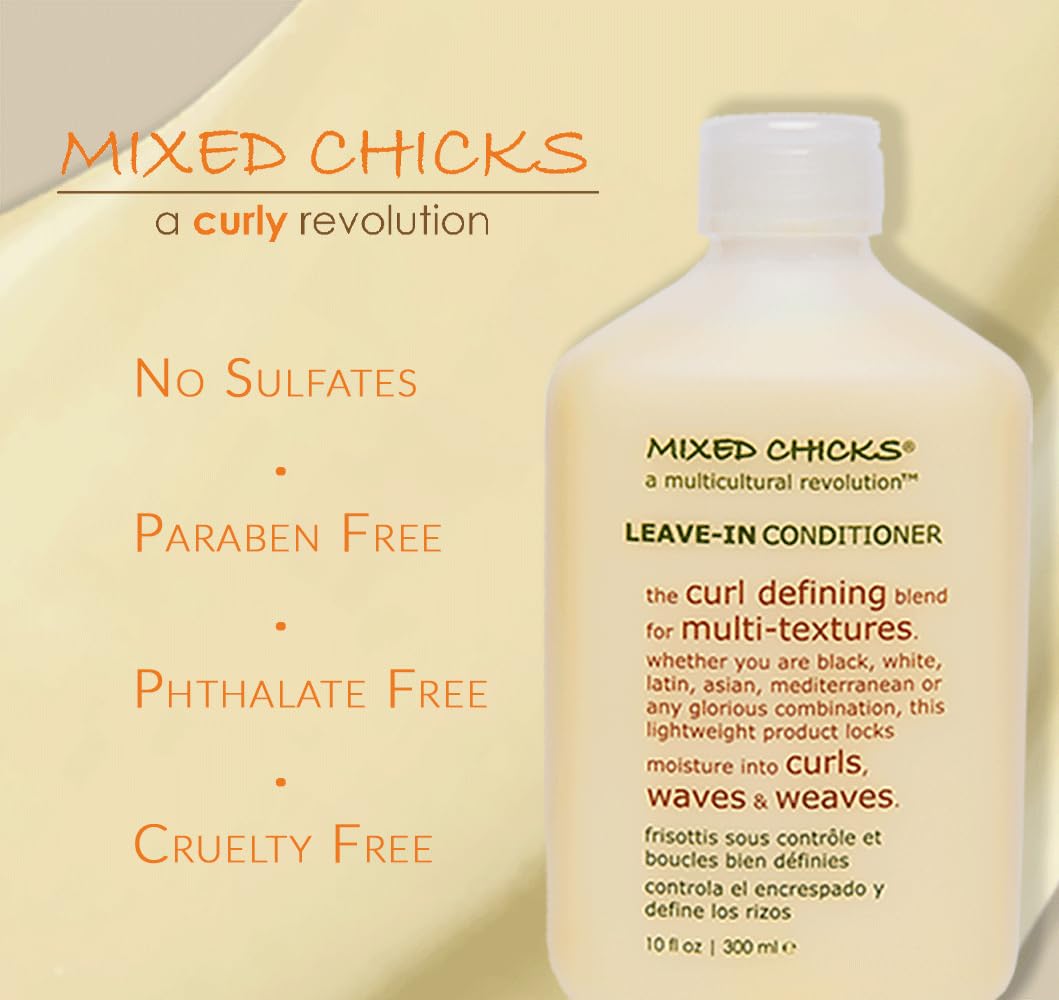 Mixed Chicks Curl Defining & Frizz Eliminating Leave-In Conditioner, Pack of 2, 10 fl.oz Each