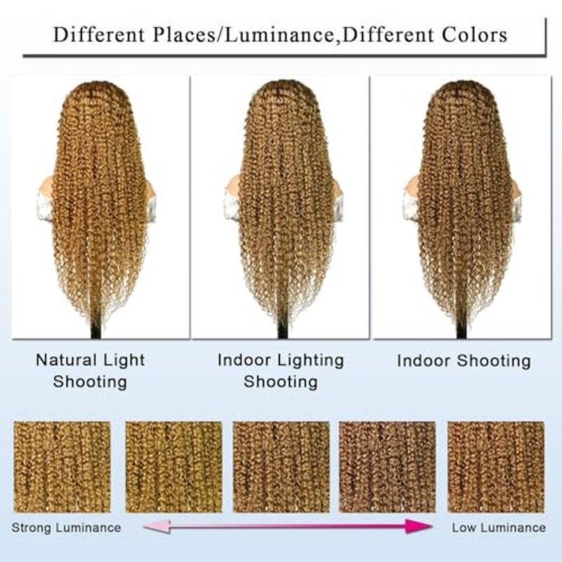 13X6 Honey Blonde Wig Human Hair 27#Color Deep Wave Lace Front Wig Human Hair Pre-Plucked Curly Blonde HD Lace Front Wig 180% Density For Women(starxiu)