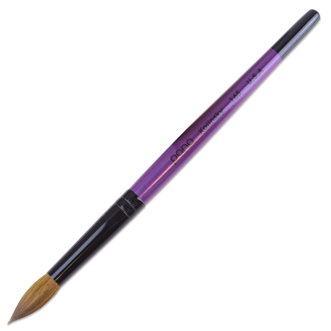 Kolinsky Acrylic Nail Brush - Professional Purple Wood Handle | Size 16, 100% Pure Hair
