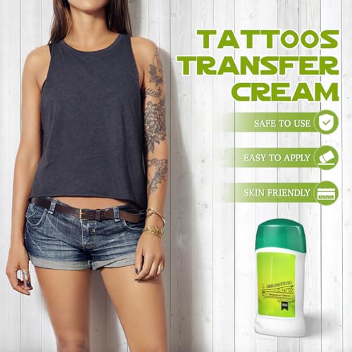 Tattoo Transfer Gel Stick Tattoo Transfer Cream Gel Tattoo Transfer Stick Transfer Supplies for Tattooing Antiperspirant Tattoo Deodorant, Safe Temporary Tattoo Supplies