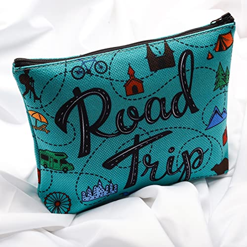 Travel Lover Gift Road Trip Camping Gift Travelling Hiking Lover Zipper Pouch Makeup Bag (Road Trip)
